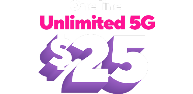 One line unlimited 5G $25